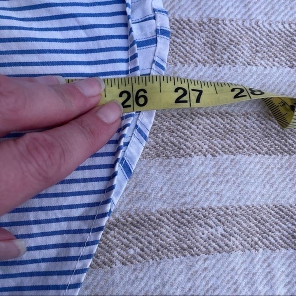 J.‎ Crew Factory blue striped button down top size M - Picture 5 of 7